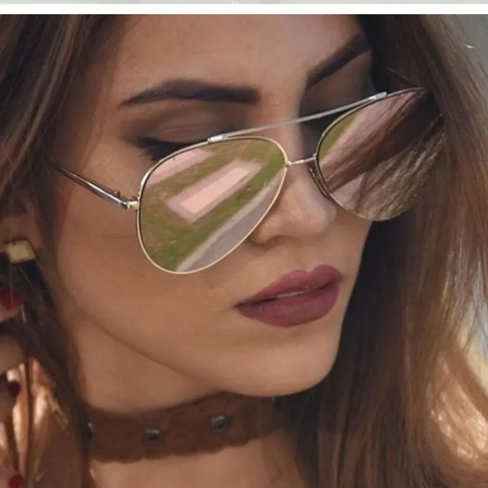 Stylish Gold and Pink Aviator Sunglasses PERVERSE Toni Bologni Mirrored LIKE NEW